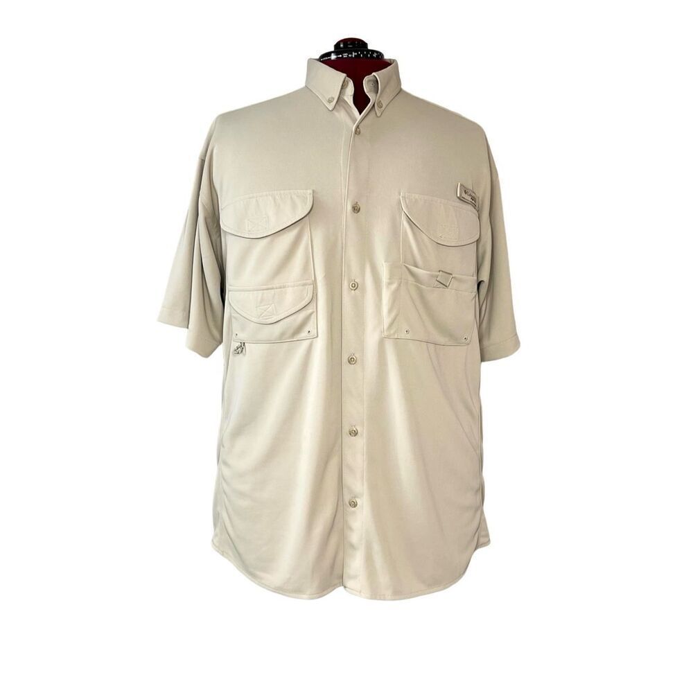 Columbia PFG Fishing Gear Vented Button Up Knit Shirt Omni shade XL Gorpcore